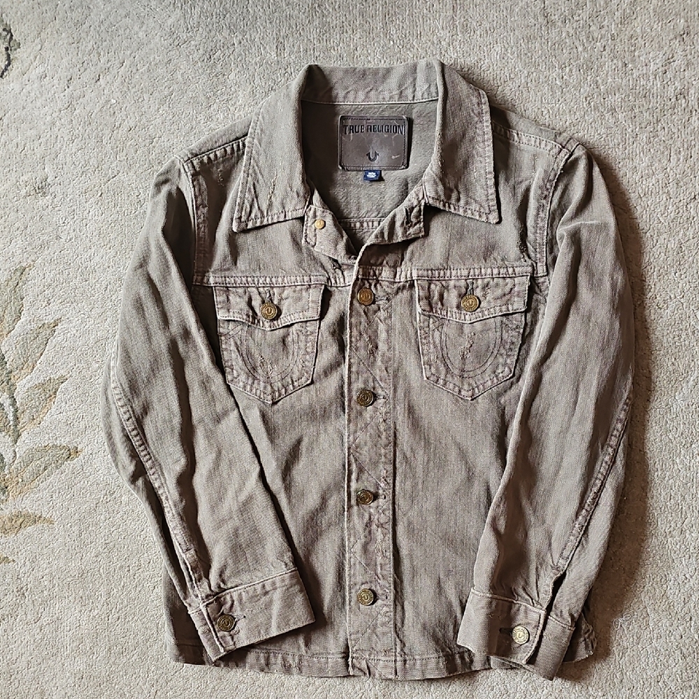 True Religion Taupe Jean Jacket